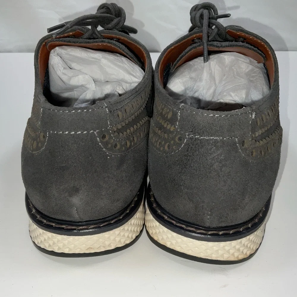 Men Vince Camuto‎ Elya Wingtip Brogue Tactility Waterproof Suede Shoes Gray 10.5